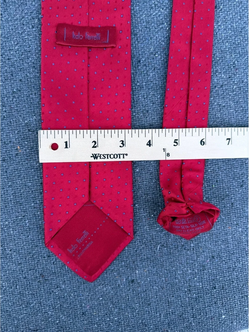 Robert Talbott Men's Red Blue Dot Silk Necktie Classic Designer Tie